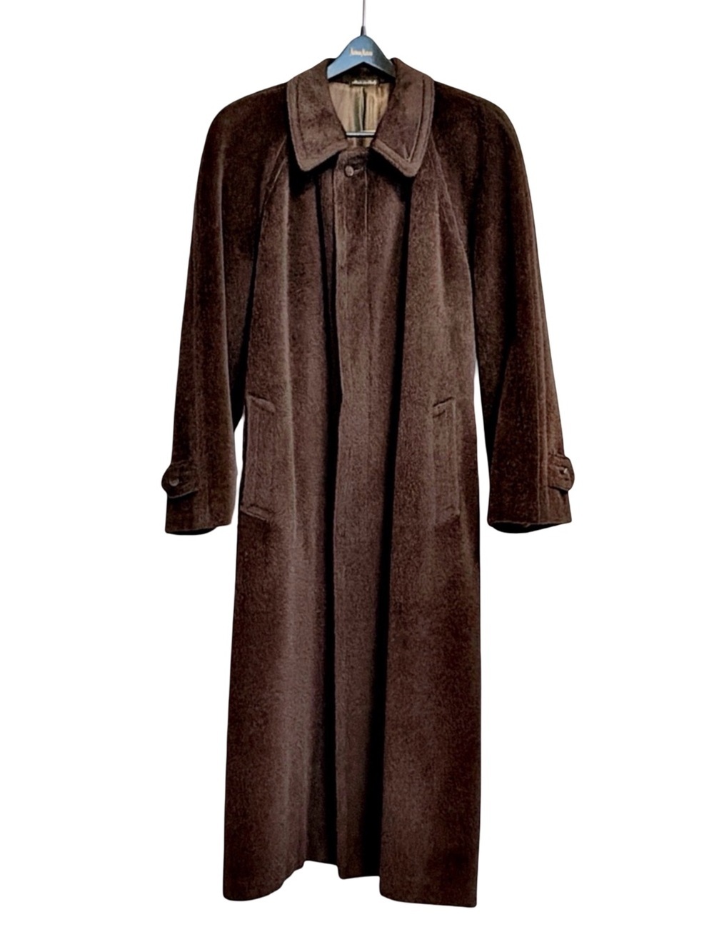 Pal Zileri Men's Belted Overcoat | Espresso Brown | Placenza Wool | 44R